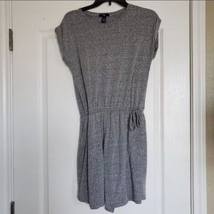 Gap XS Tie Elastic Waist Gray T Tee Shirt Dress